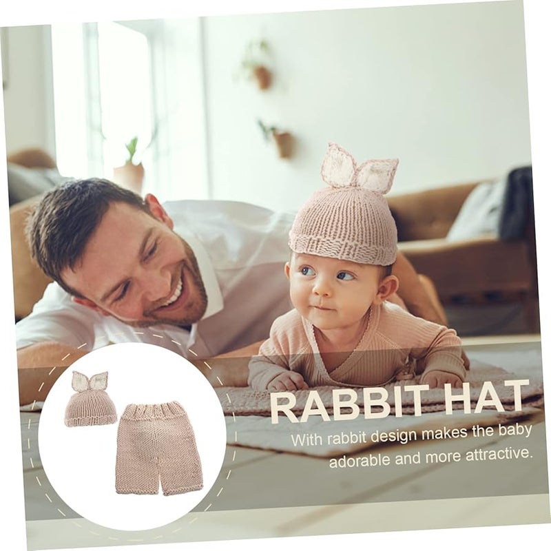 Baby Knitted Costume Pants Hat Set Soft Warm Newborn Photography Props - Image 3